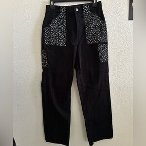Urban outfitters BDG Black and white floral cargo jeans